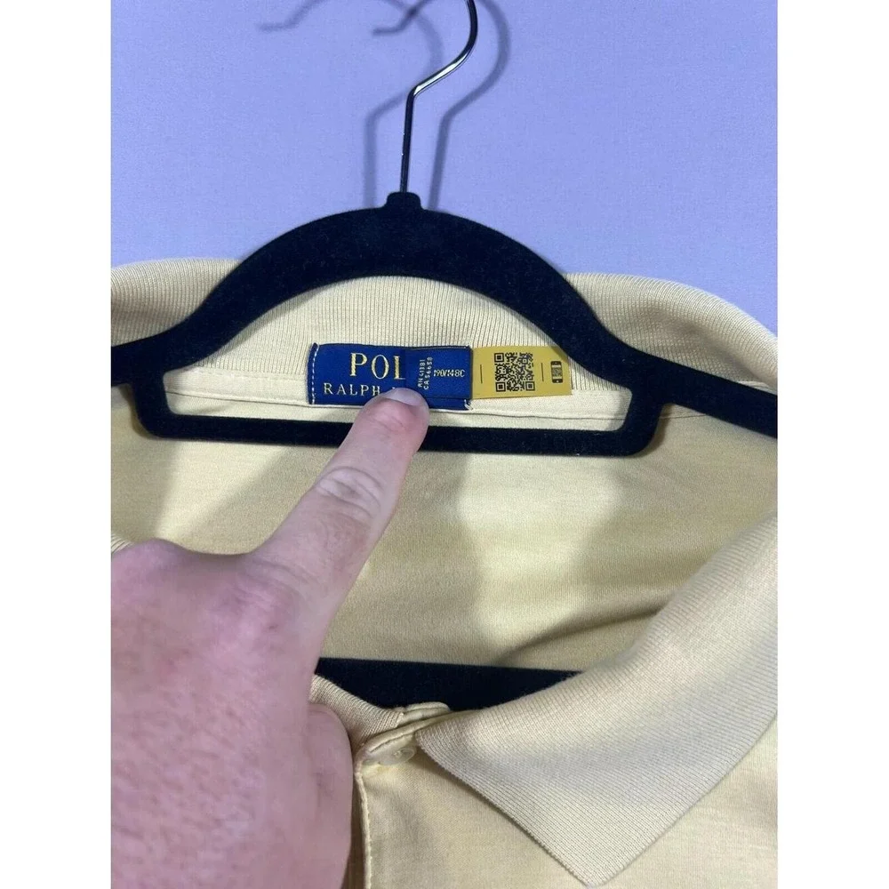 Polo Ralph Lauren Mens 4XLT Yellow Short Sleeve Classic Fit Pony Logo Polo Shirt